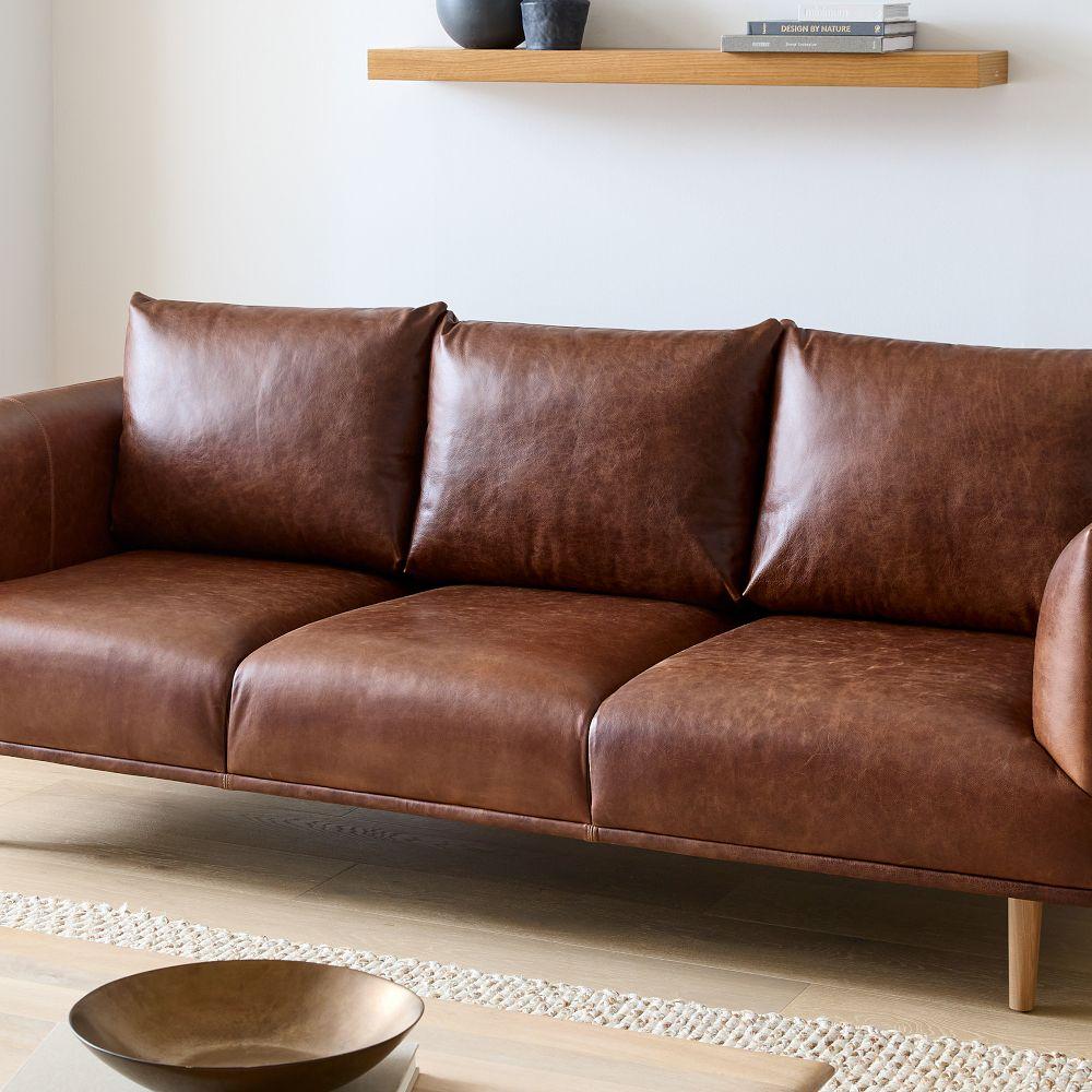 Antonio Leather Sofa 226 cm West Elm Australia